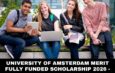 University of Amsterdam Merit Fully Funded Scholarship 2026 - Apply Now